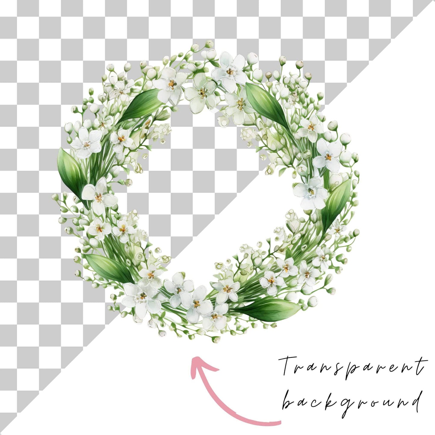 Babys Breath Wreath Clipart