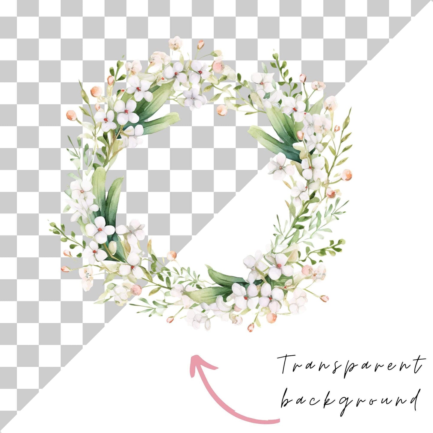 Babys Breath Wreath Clipart