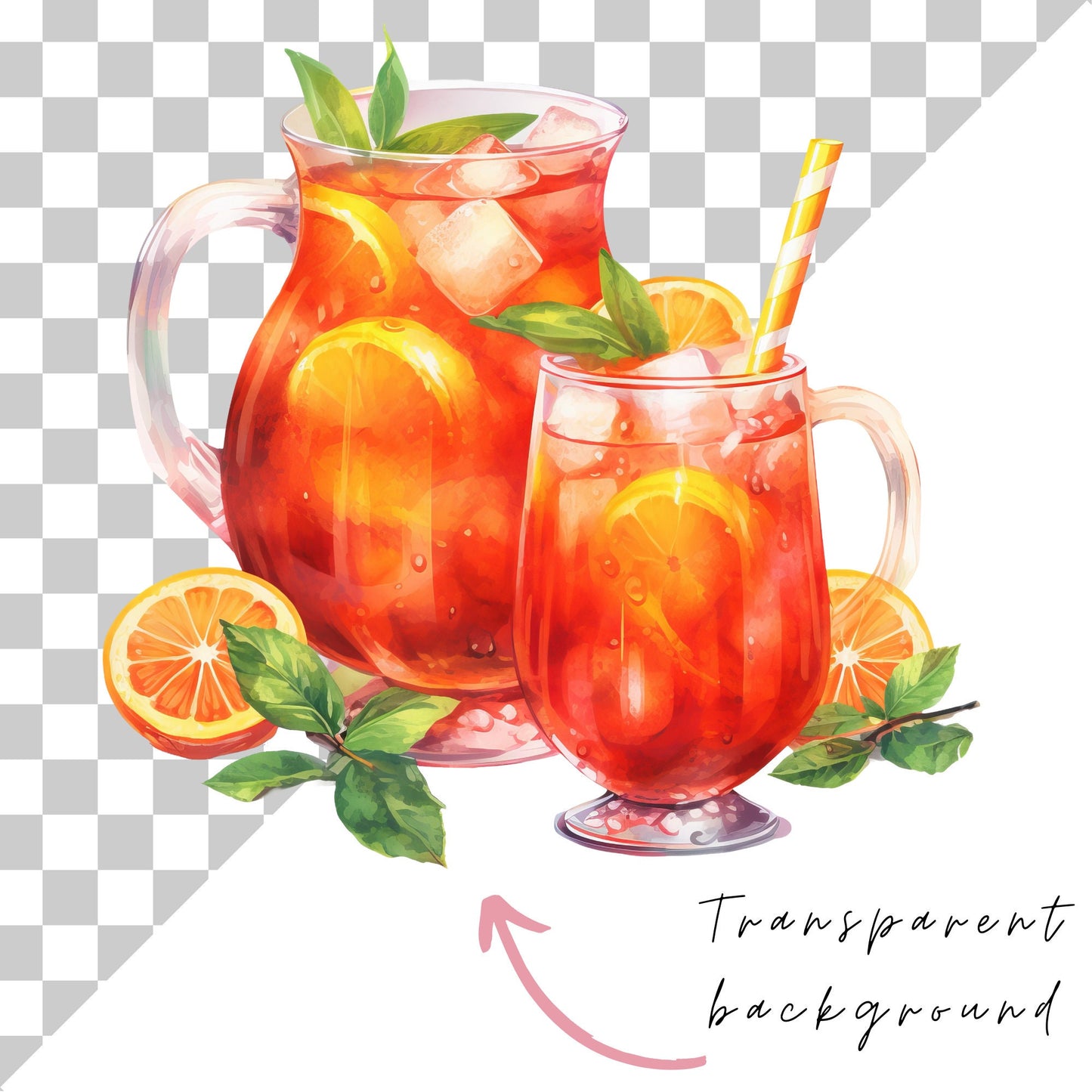 Watercolor Spritz Drinks Clipart