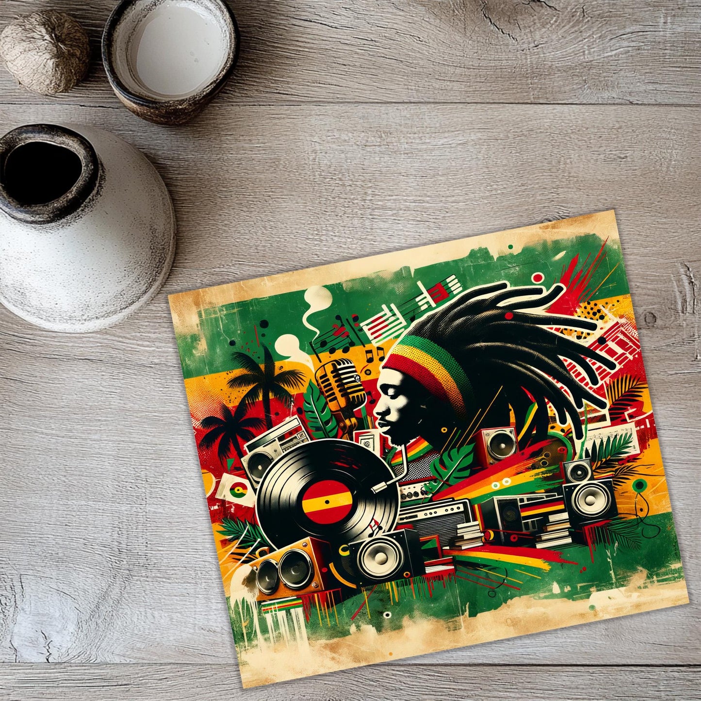 a painting of a man with dreadlocks on his head