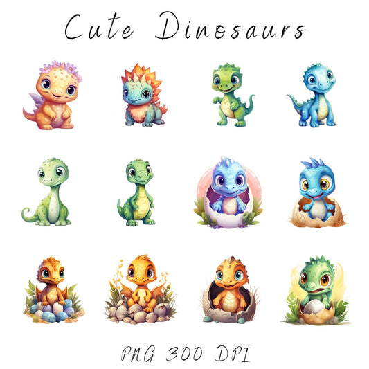 Cute Baby Dino Clipart