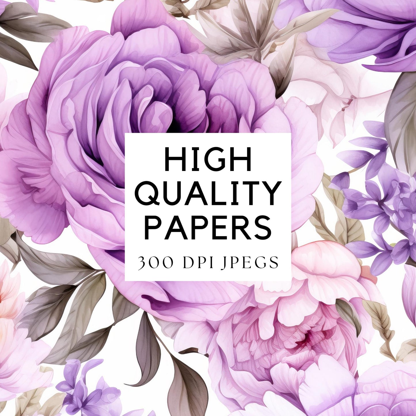 Lilac Floral Digital Papers