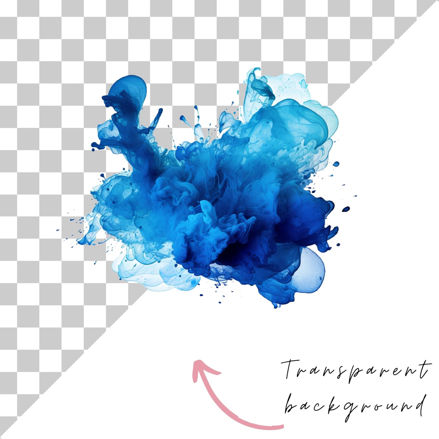 Blue watercolor splatter clipart