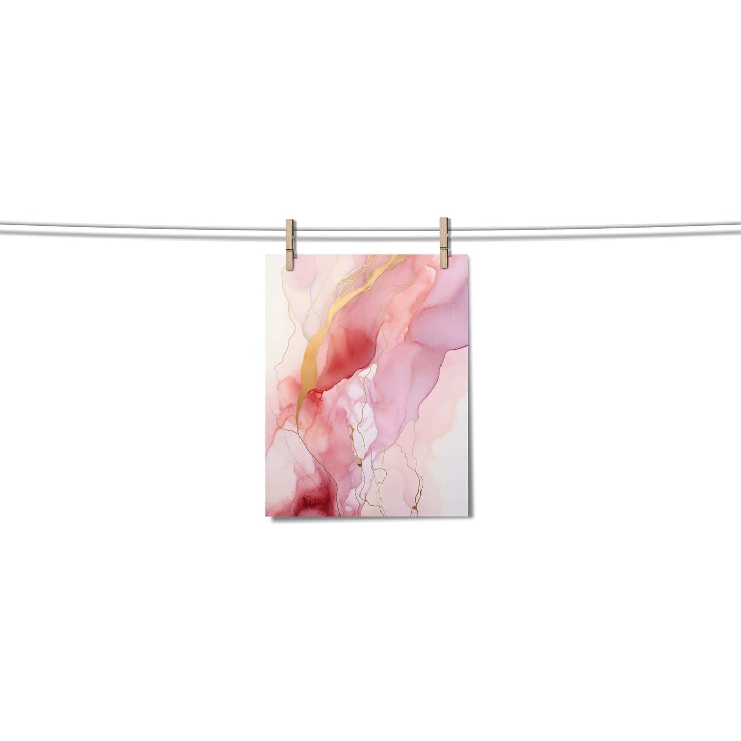Blush Pink & Gold Alcohol ink Texture Clipart