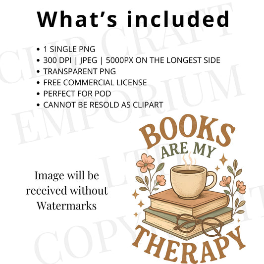 a poster with the words books are my therapy