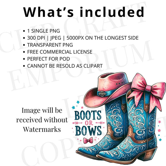 Boots Or Bows Gender Reveal PNG