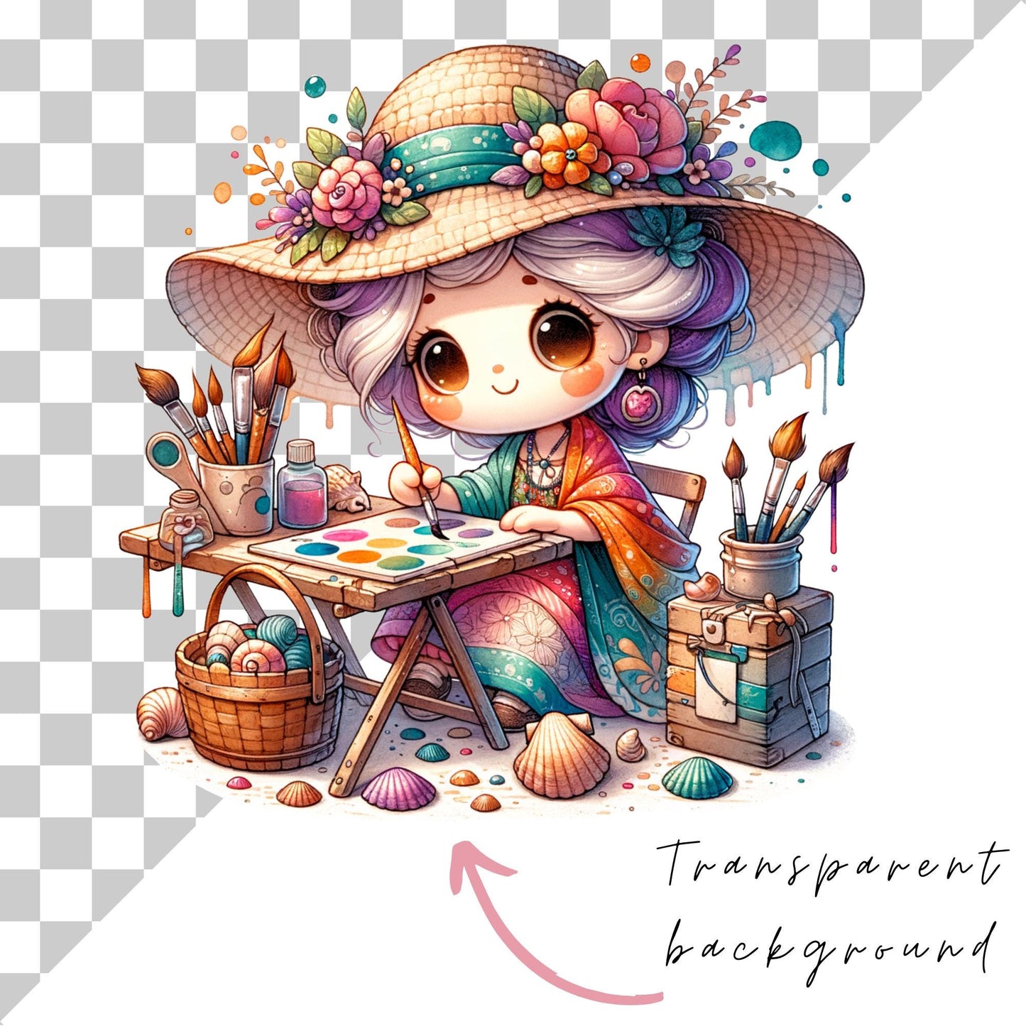 Quirky Old Lady Clipart