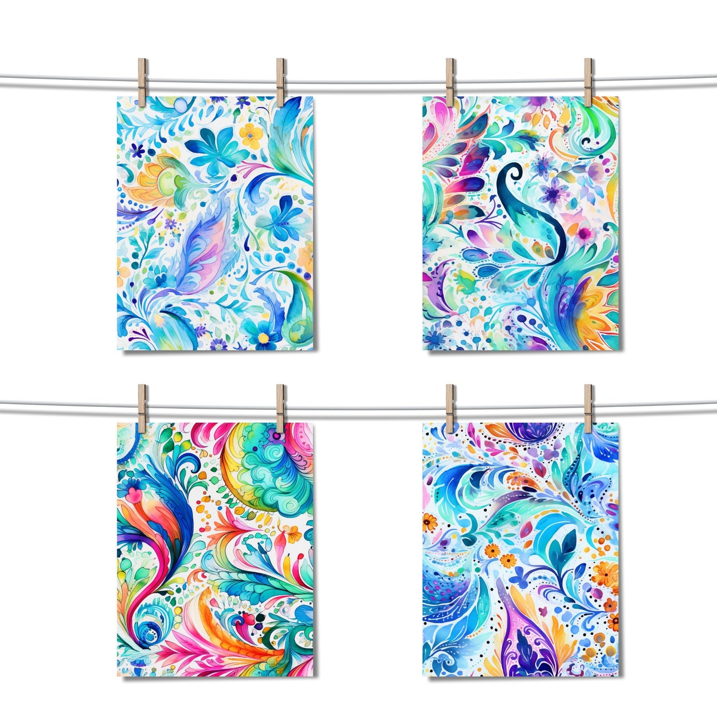 Papeles digitales con estampado de cachemira