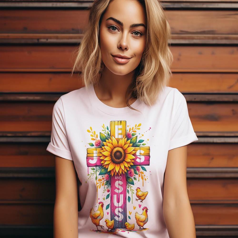 Jesús y los pollos PNG