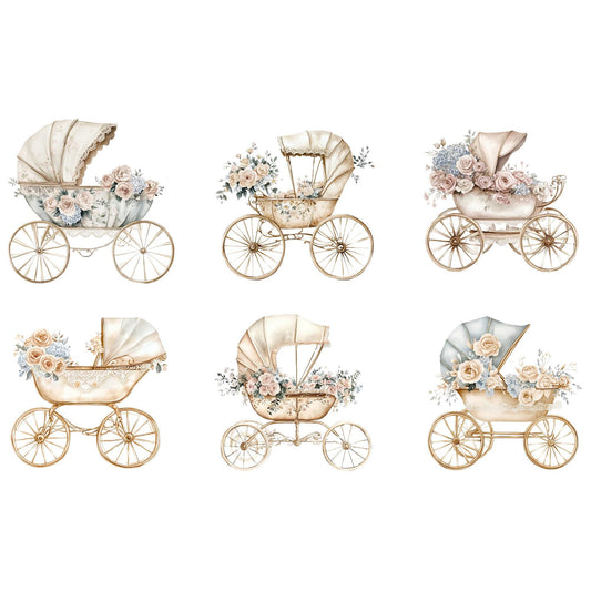 Little Princess Baby Carriage Clipart
