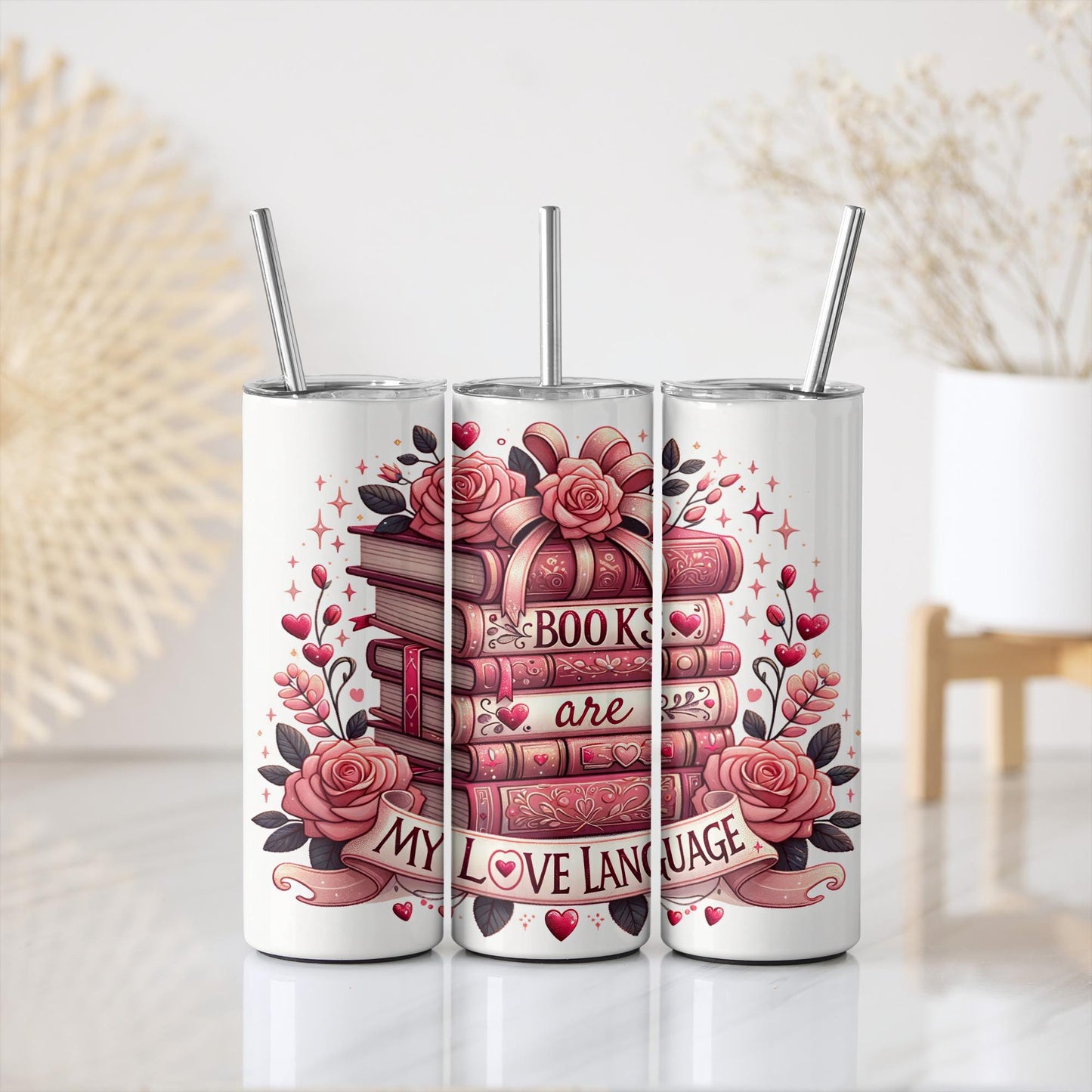 three books are stacked on top of each other