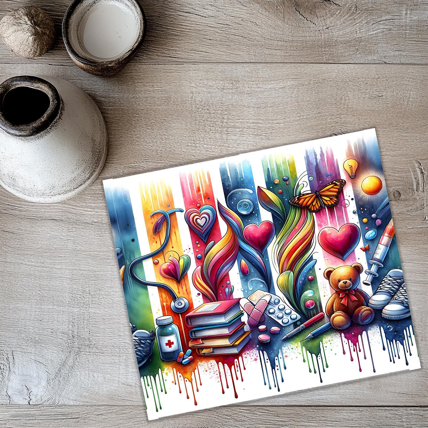 a picture of a painting on a table