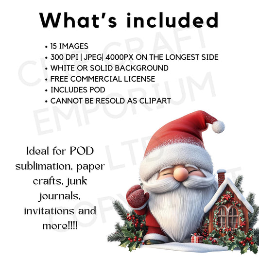 15 Quirky Christmas Gnomes Clipart