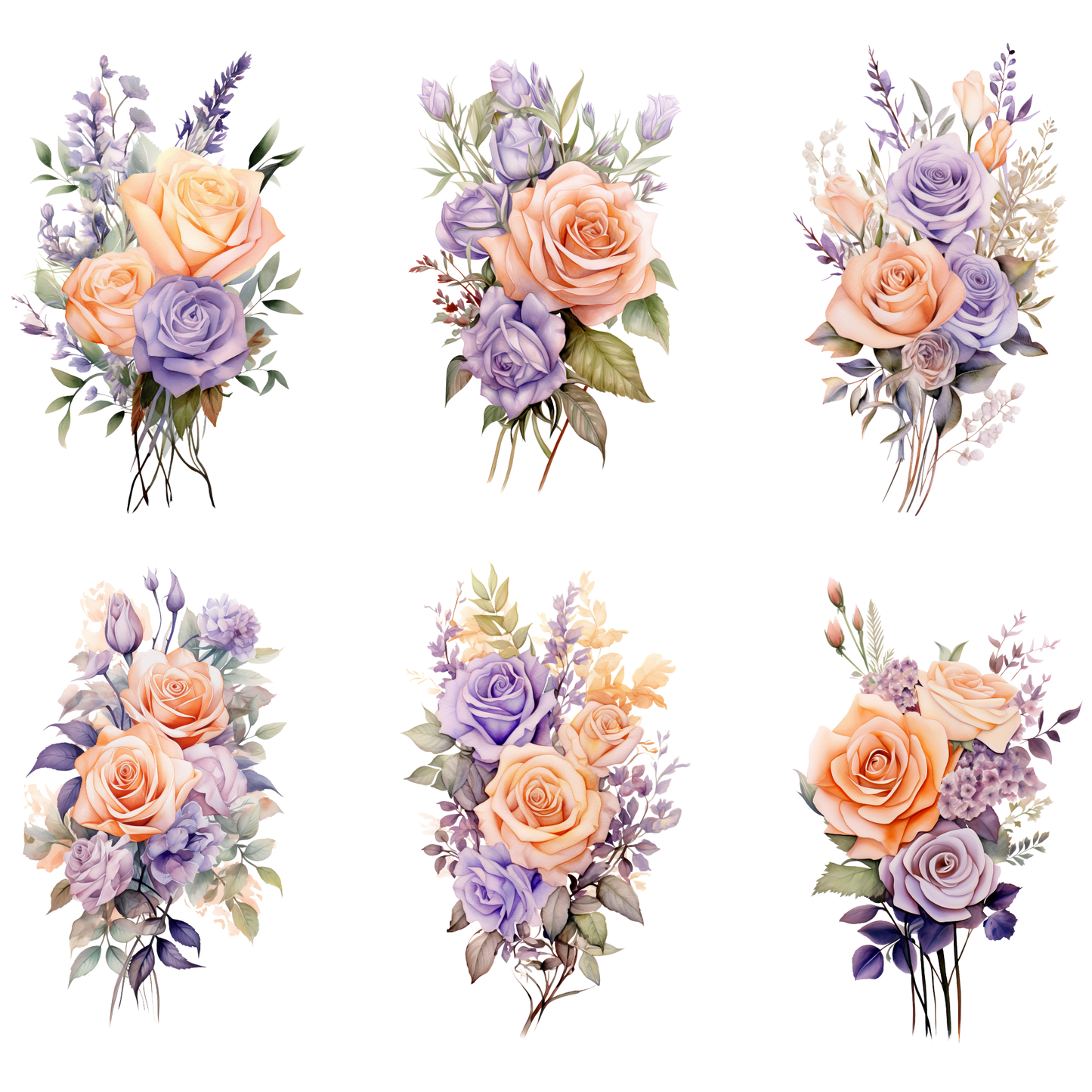 a bunch of flowers that are on a white background