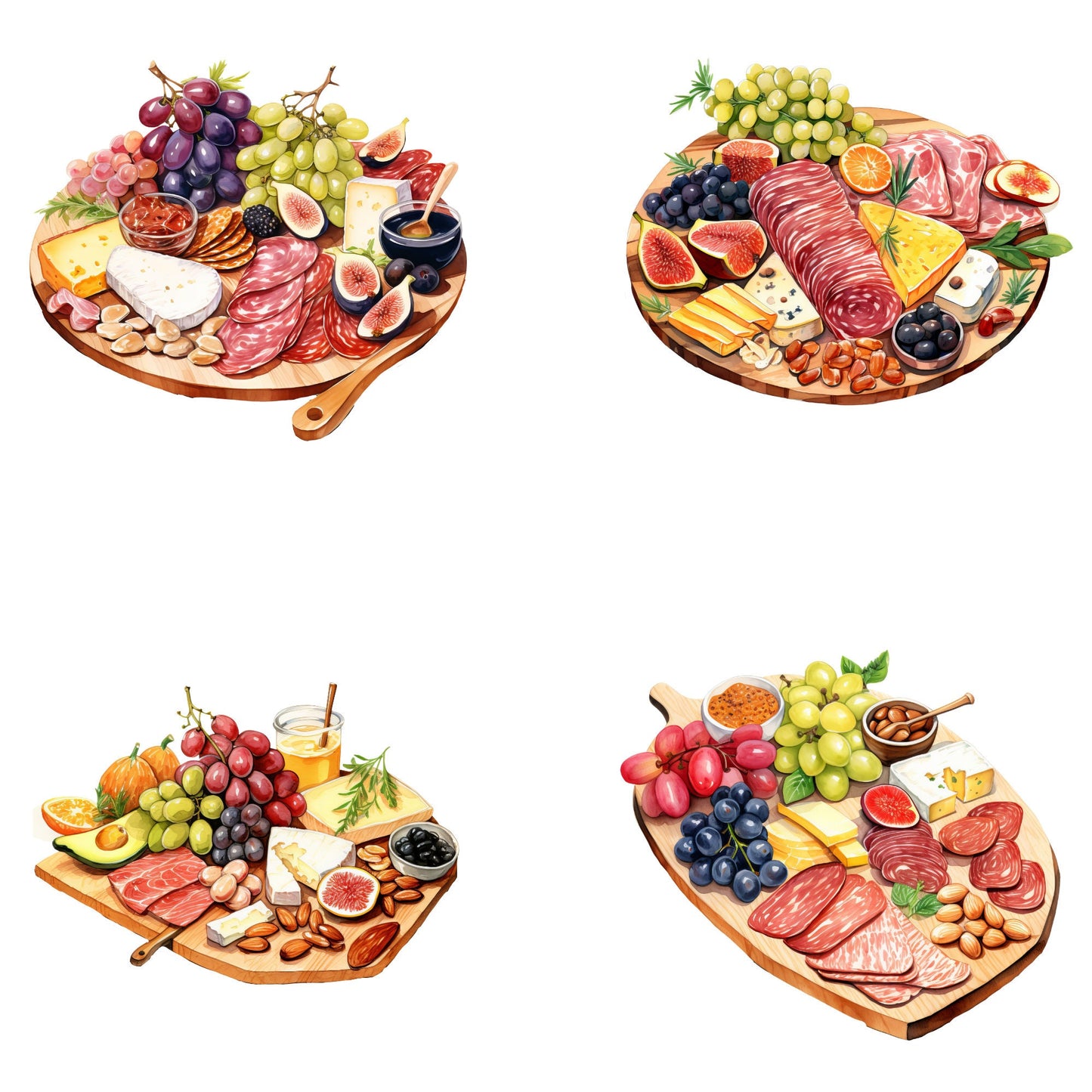 Watercolor Charcuterie Board Clipart