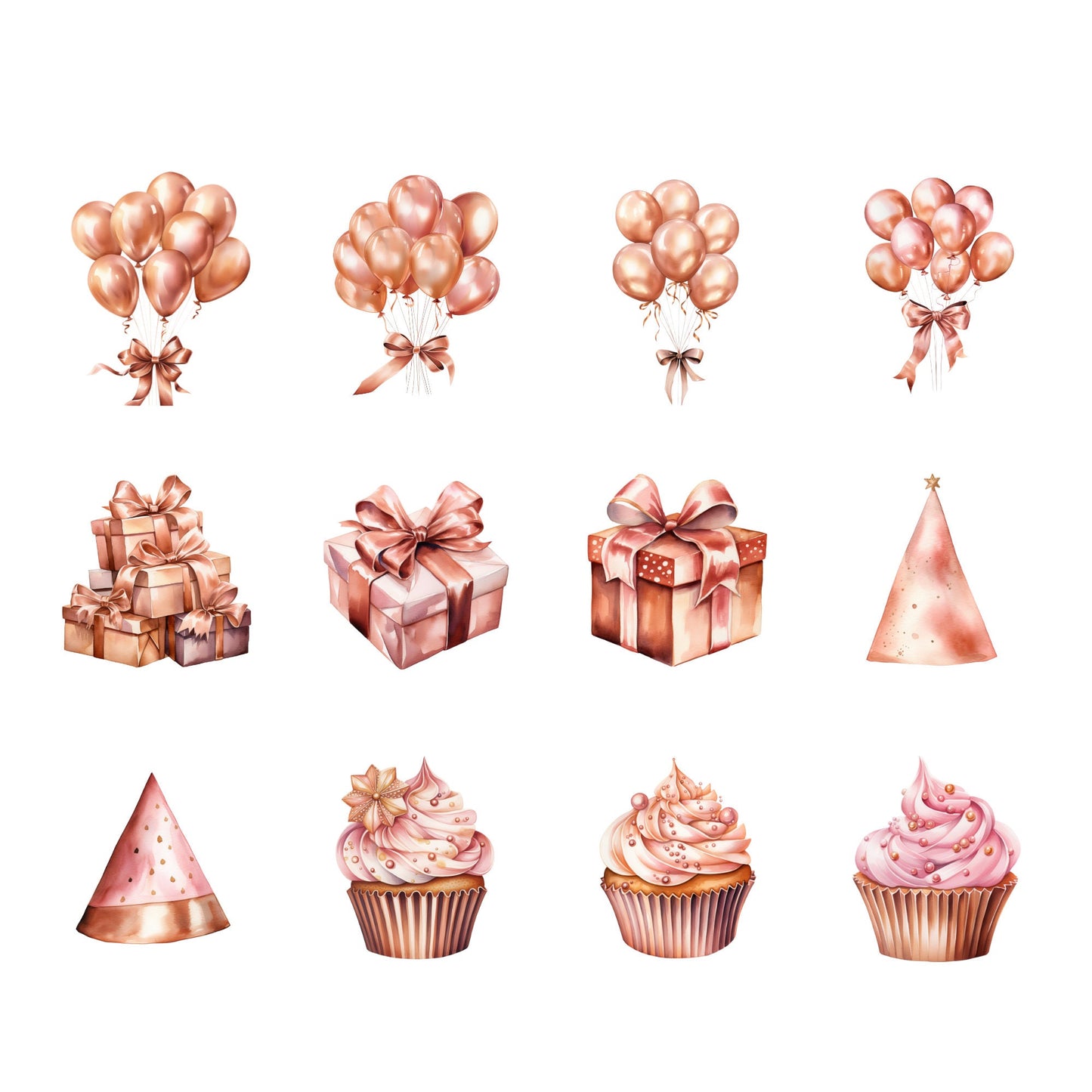 Rose Gold Celebration Clipart
