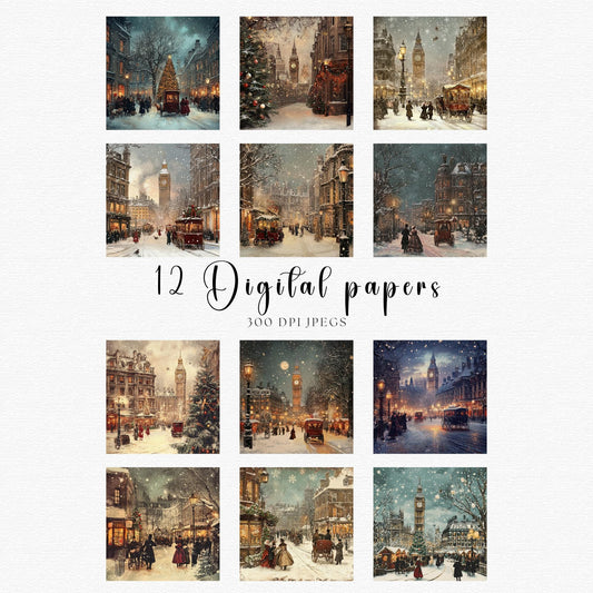 Winter in London Digital Papers