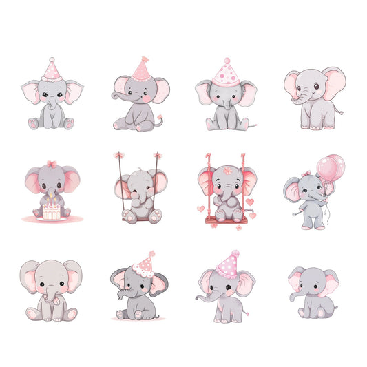 Cute Pink Elephant Clipart