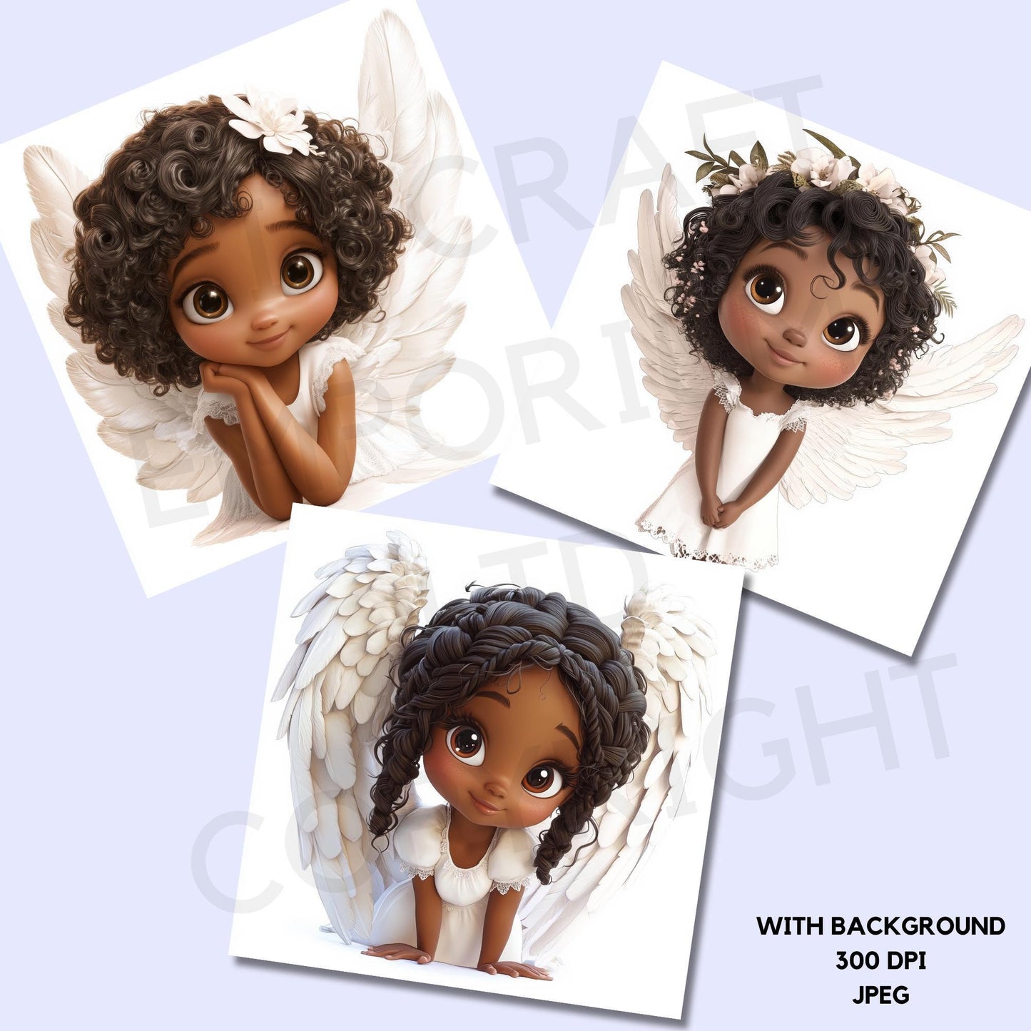 15 Quirky Girl Black Angel Clipart
