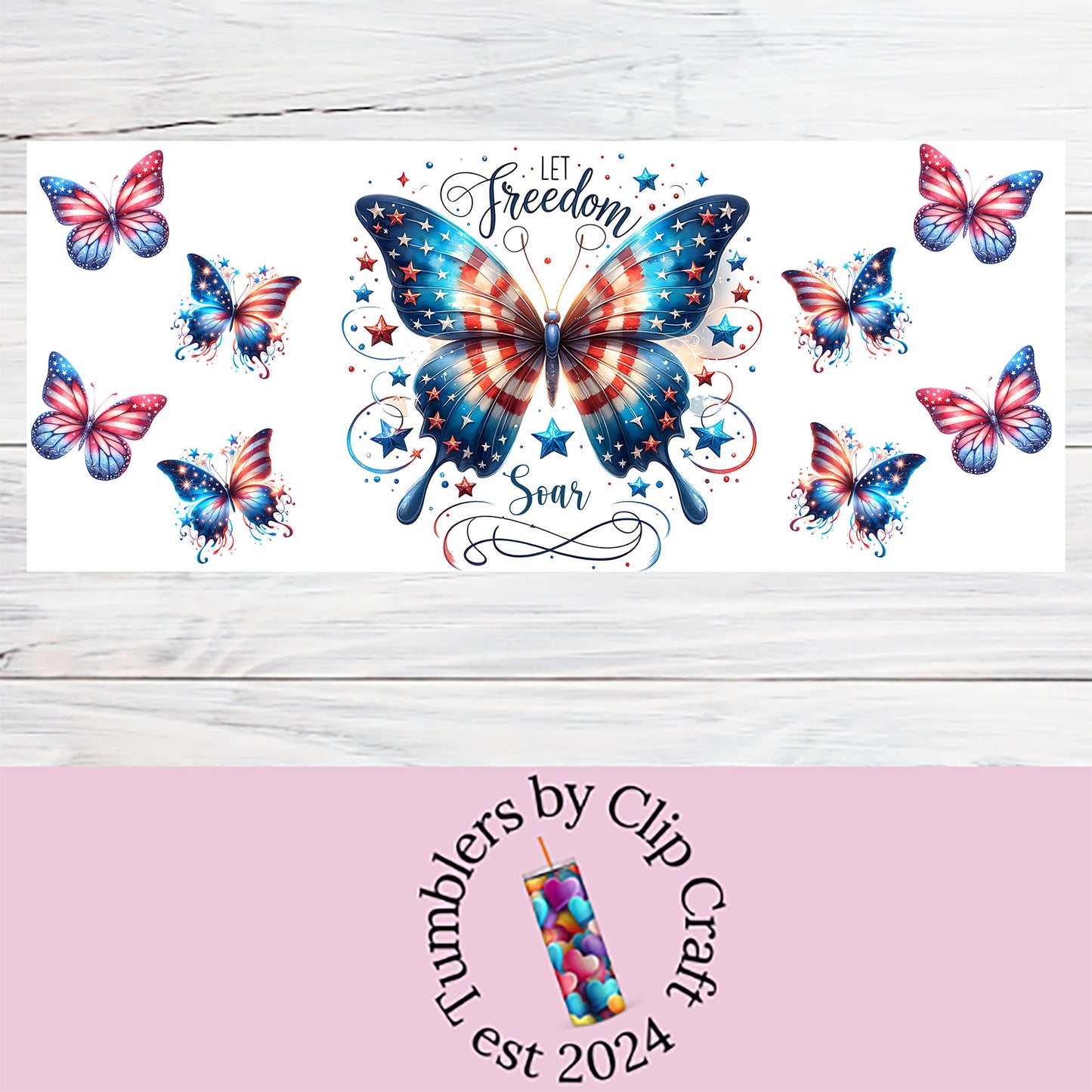 a picture of a butterfly with a ribbon on it