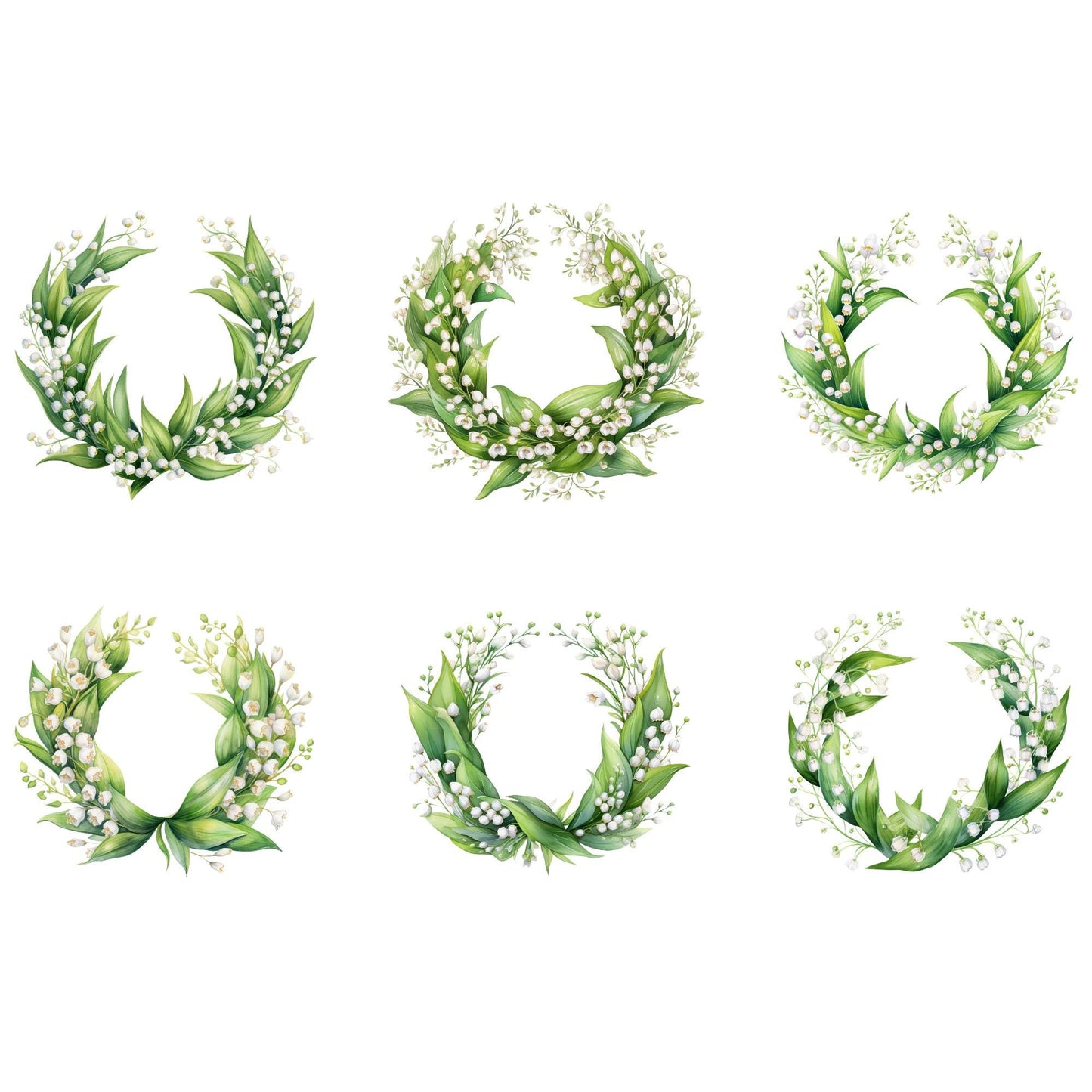 Lily of the Valley Wreath Clipart