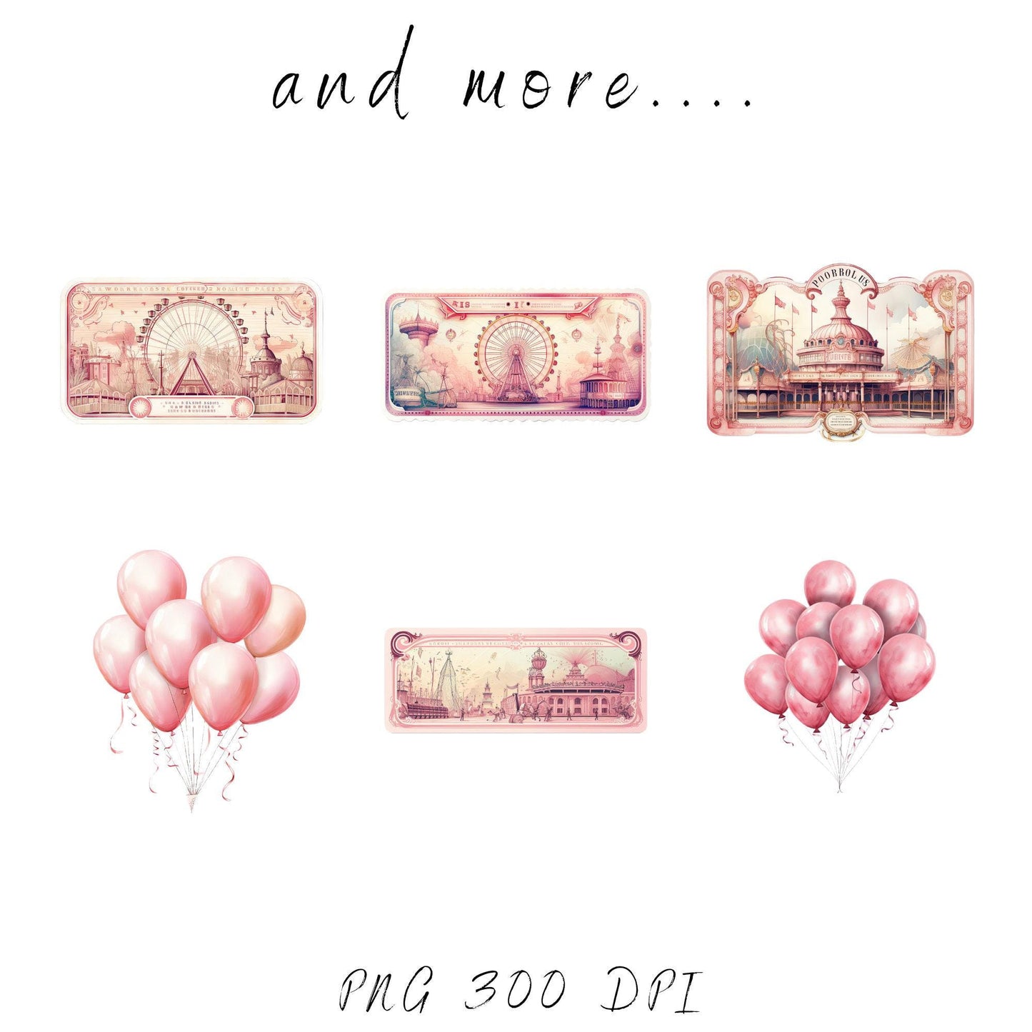 Watercolor Soft Pink Horse & Carousel