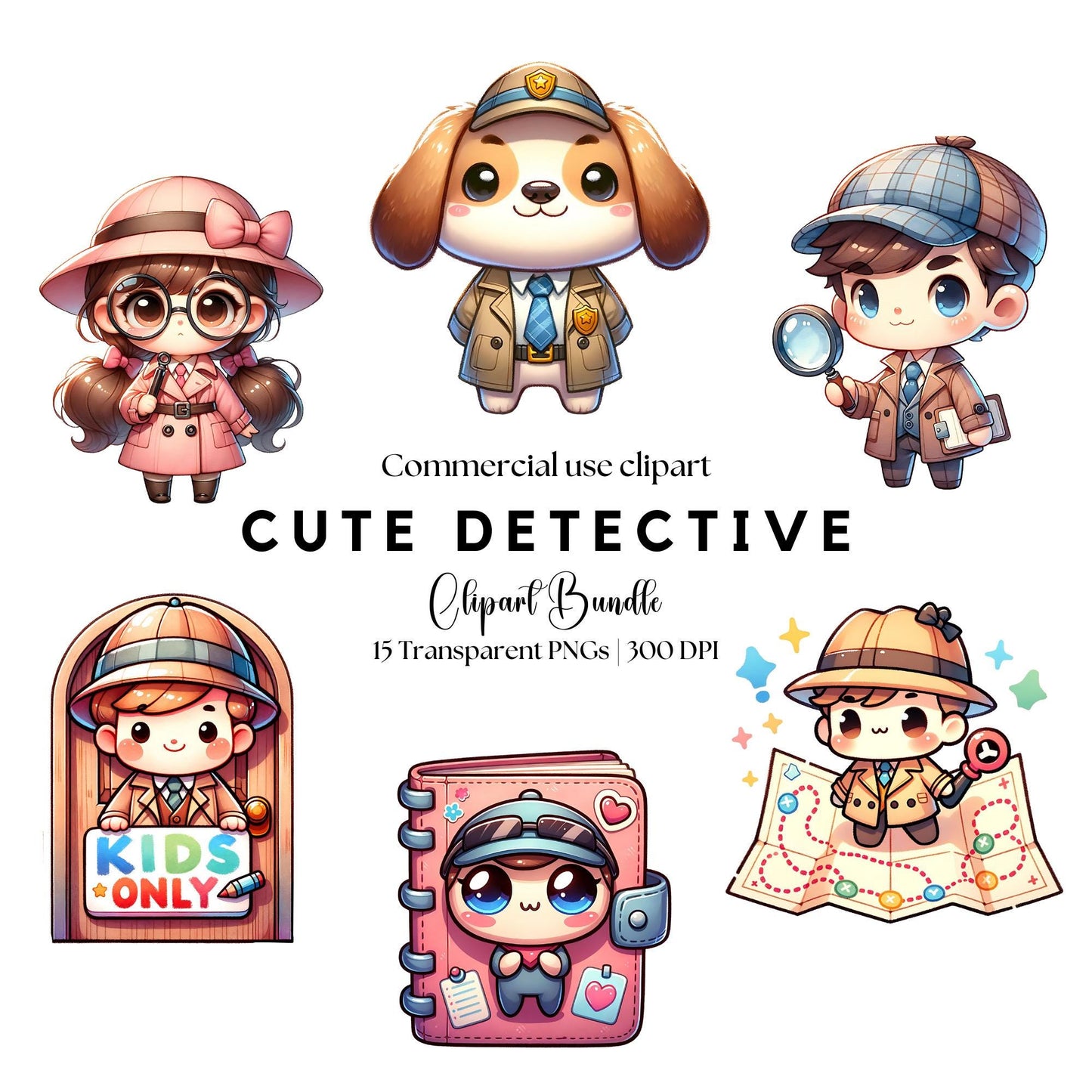Cute Detective Clipart