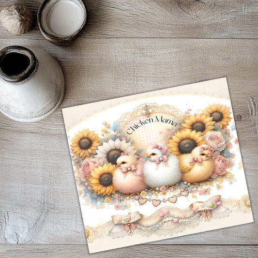 Chicken Mama Tumbler Wrap PNG – Funny Farm Mom 20oz Sublimation Design