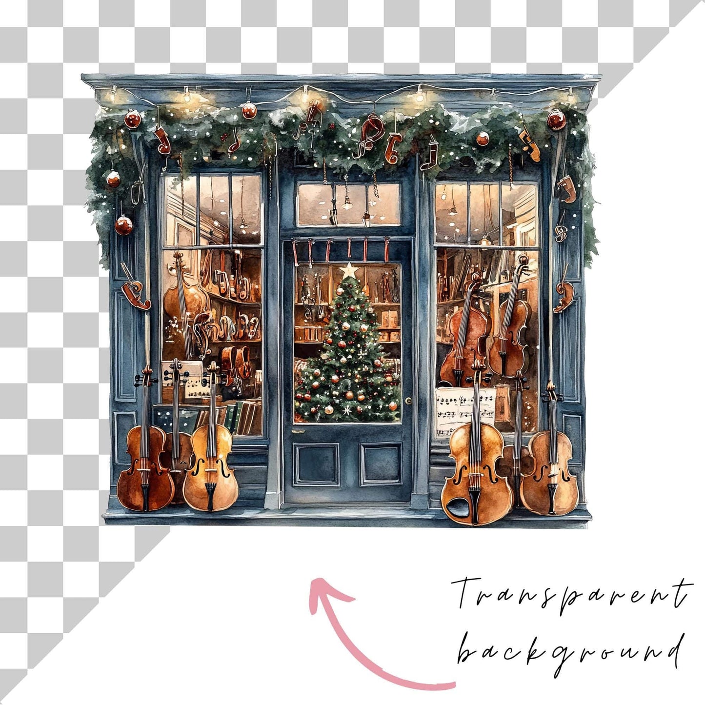 Christmas Storefronts Clipart