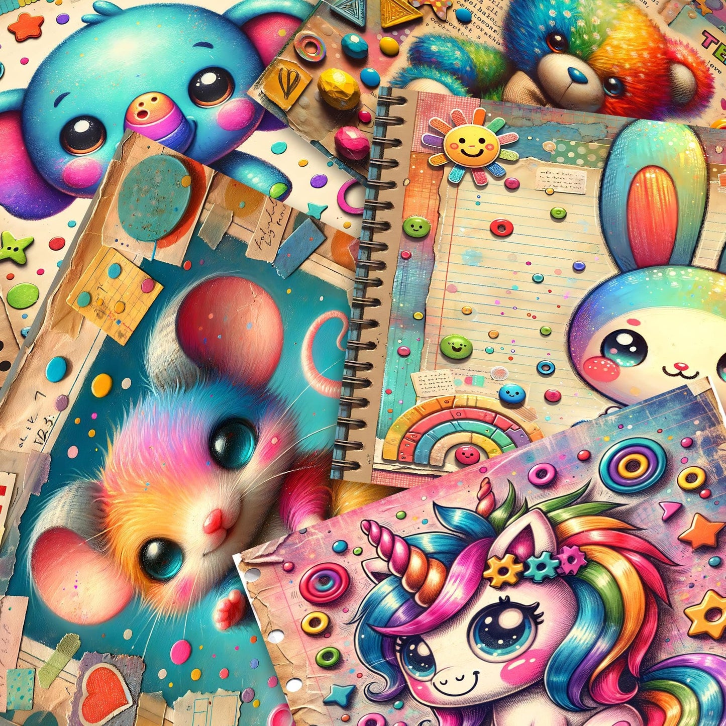 Cute Kids Junk Journal Paper