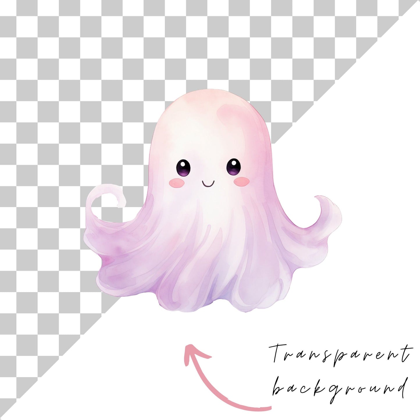 Cute Pink Kawaii Ghosts