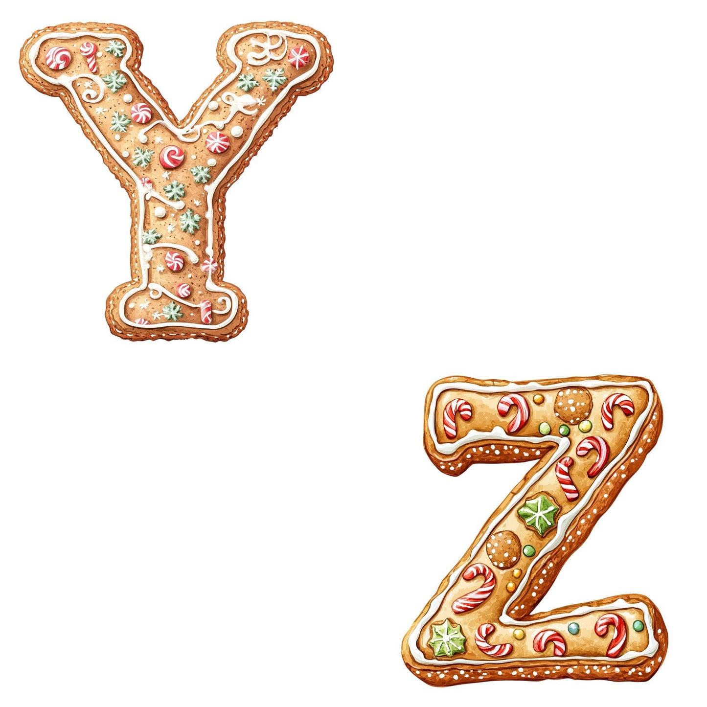 Christmas Gingerbread Alphabet Clipart