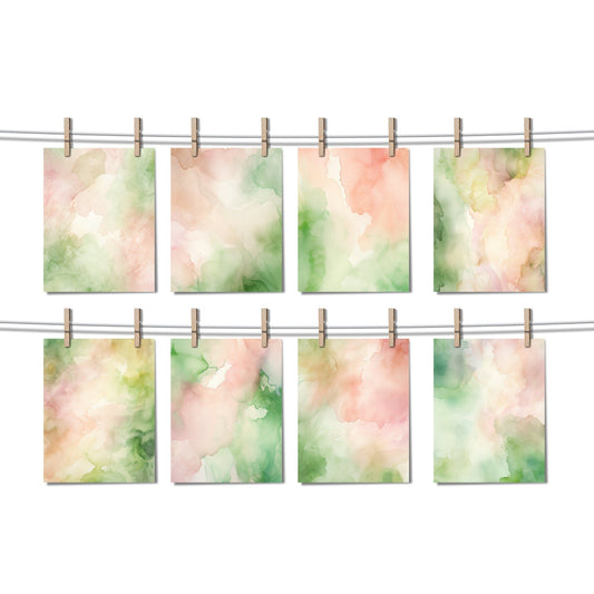 Green & Pink Blush Texture Clipart