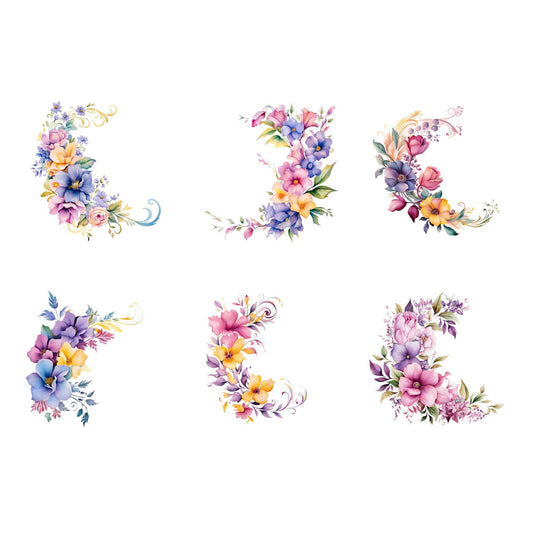 Regency Floral Corner Arrangements Clipart