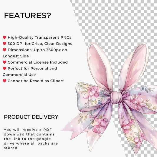 Easter Coquette Bows Clipart