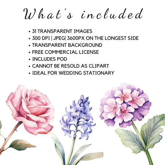 Watercolor Wildflower Clipart Pack
