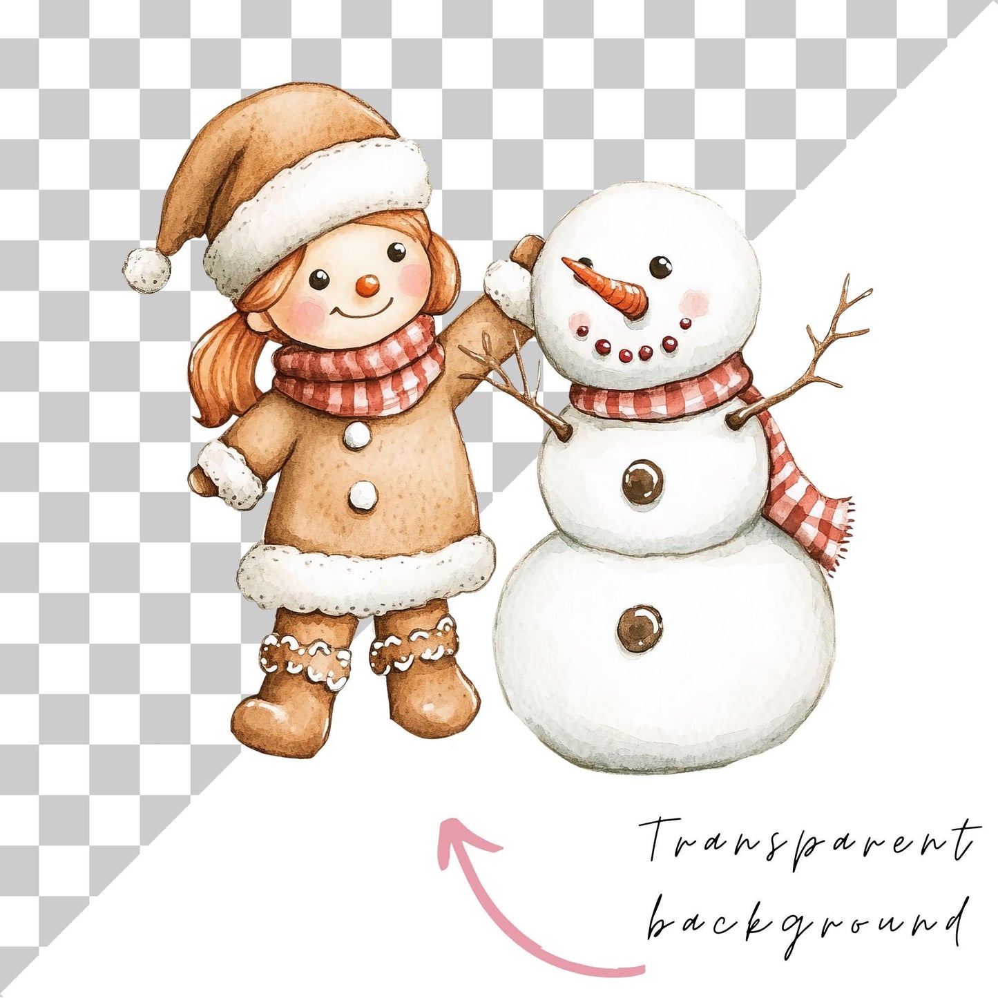 Christmas Gingerbread Cookie Girl Clipart