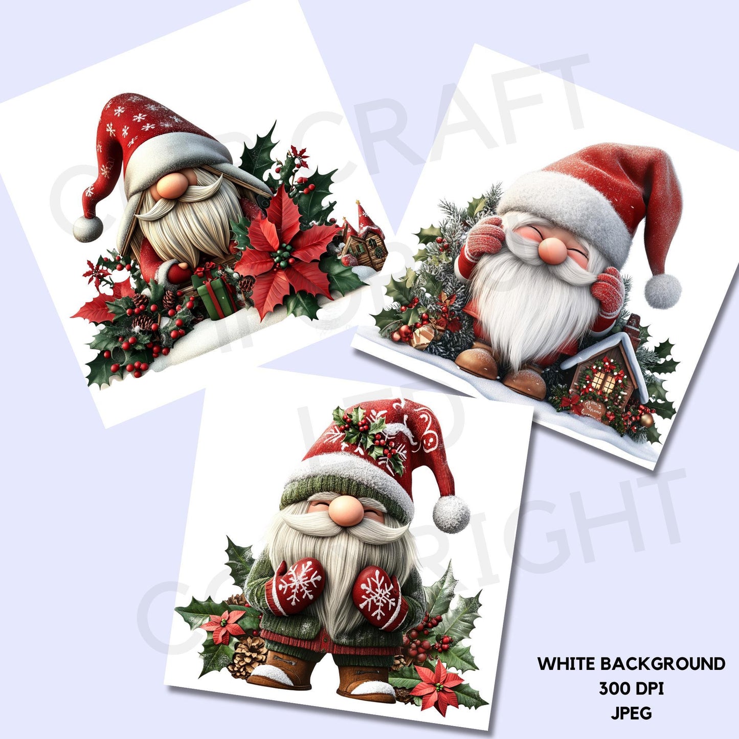 15 Quirky Christmas Gnomes Clipart