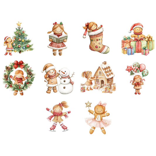 Christmas Gingerbread Cookie Girl Clipart