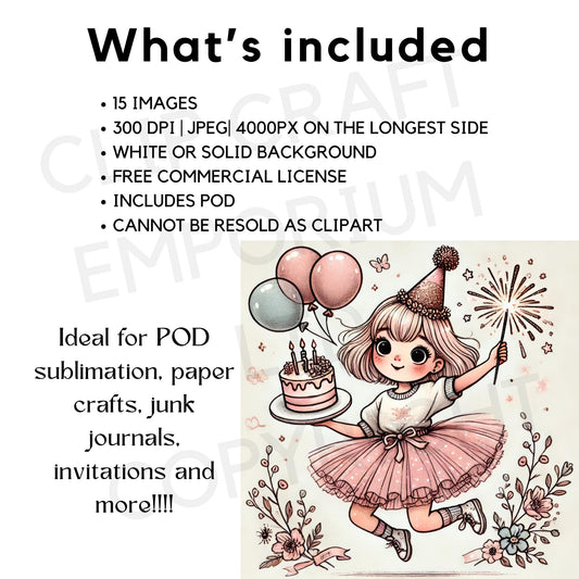 Quirky Birthday Girl JPEGs