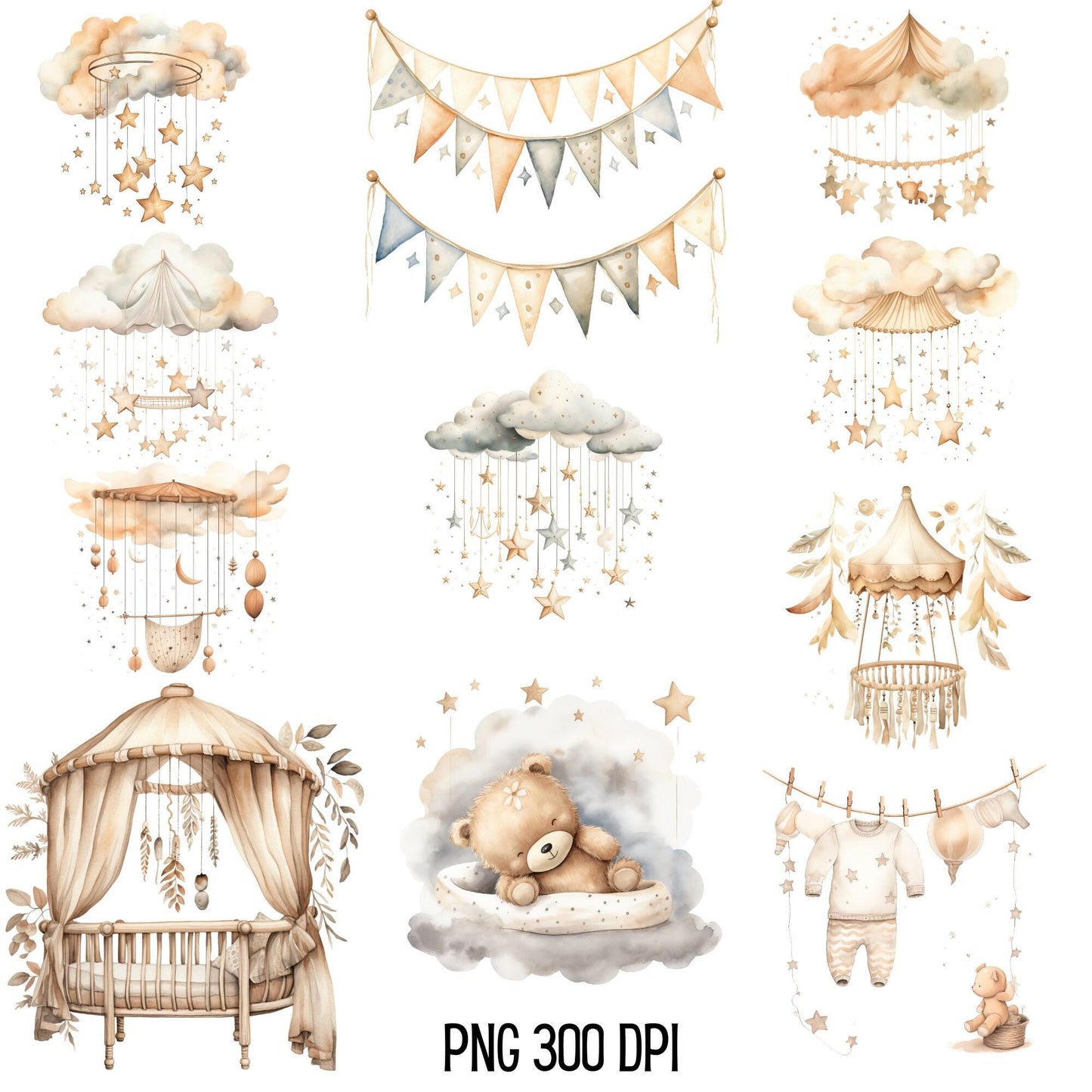 Boho Baby Shower Clipart