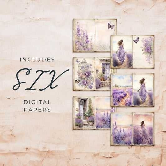 Lavender Haze Junk Journal Pages