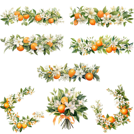 Orange Blossom Floral Clipart