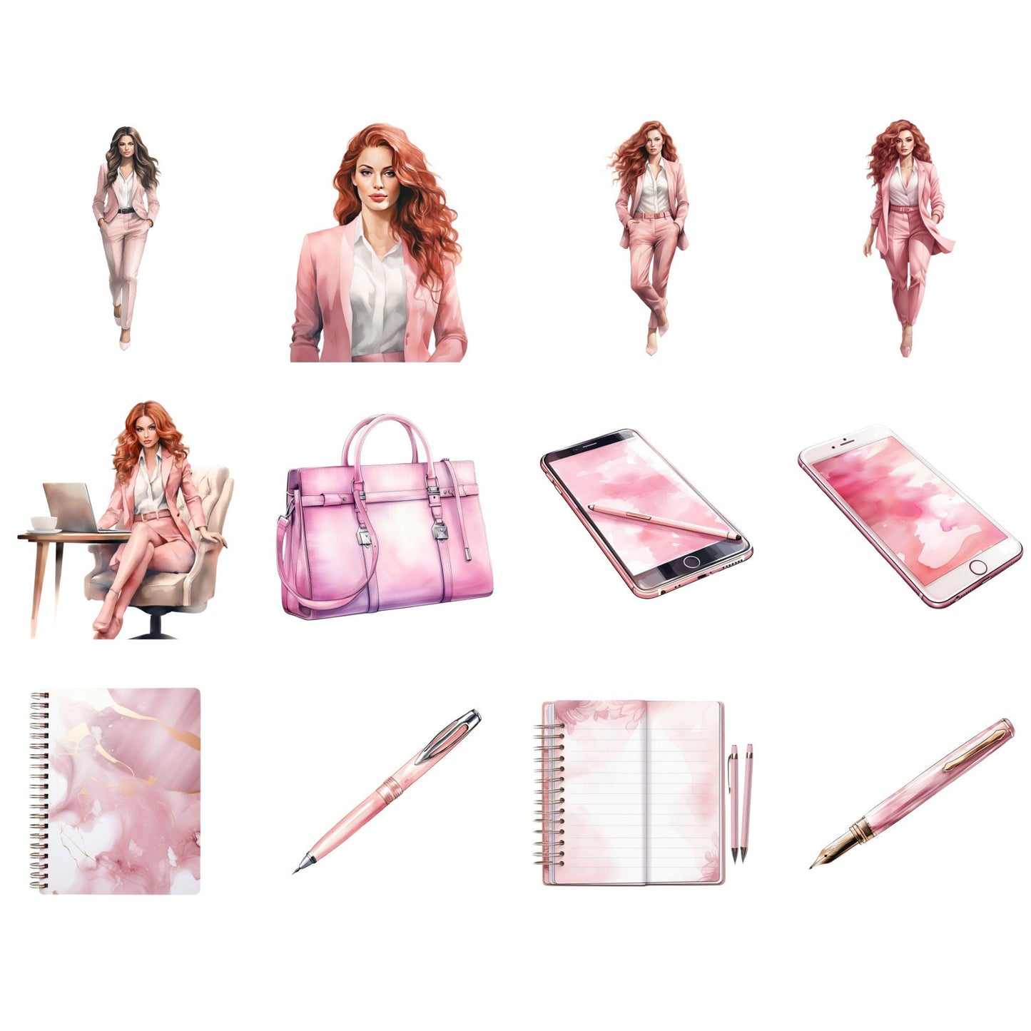 Pink Boss Lady Clipart