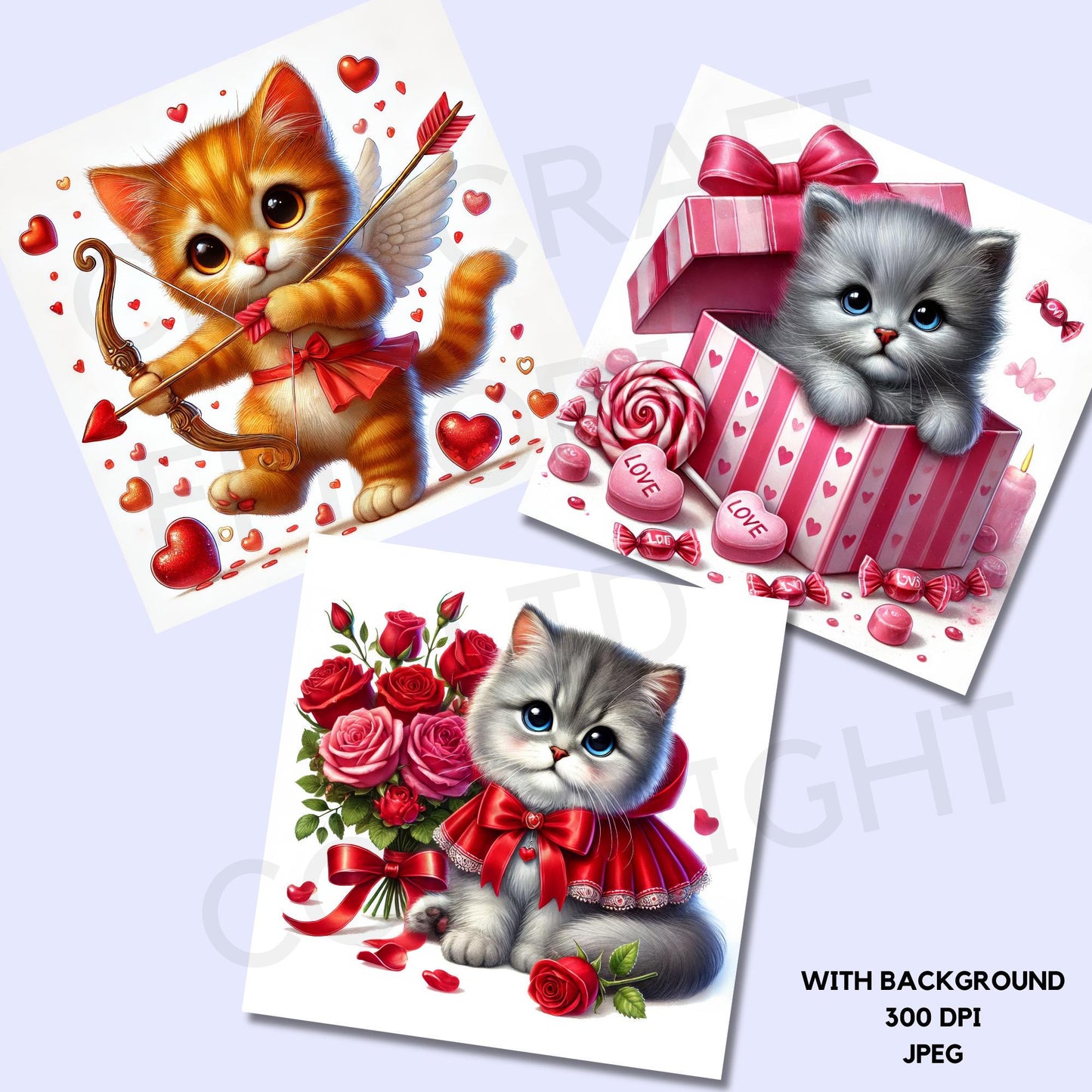 Valentines Cats Clipart