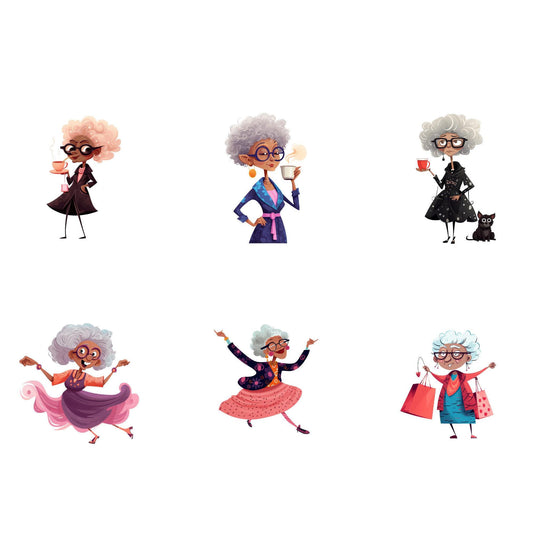 Quirky Old Ladies Clipart