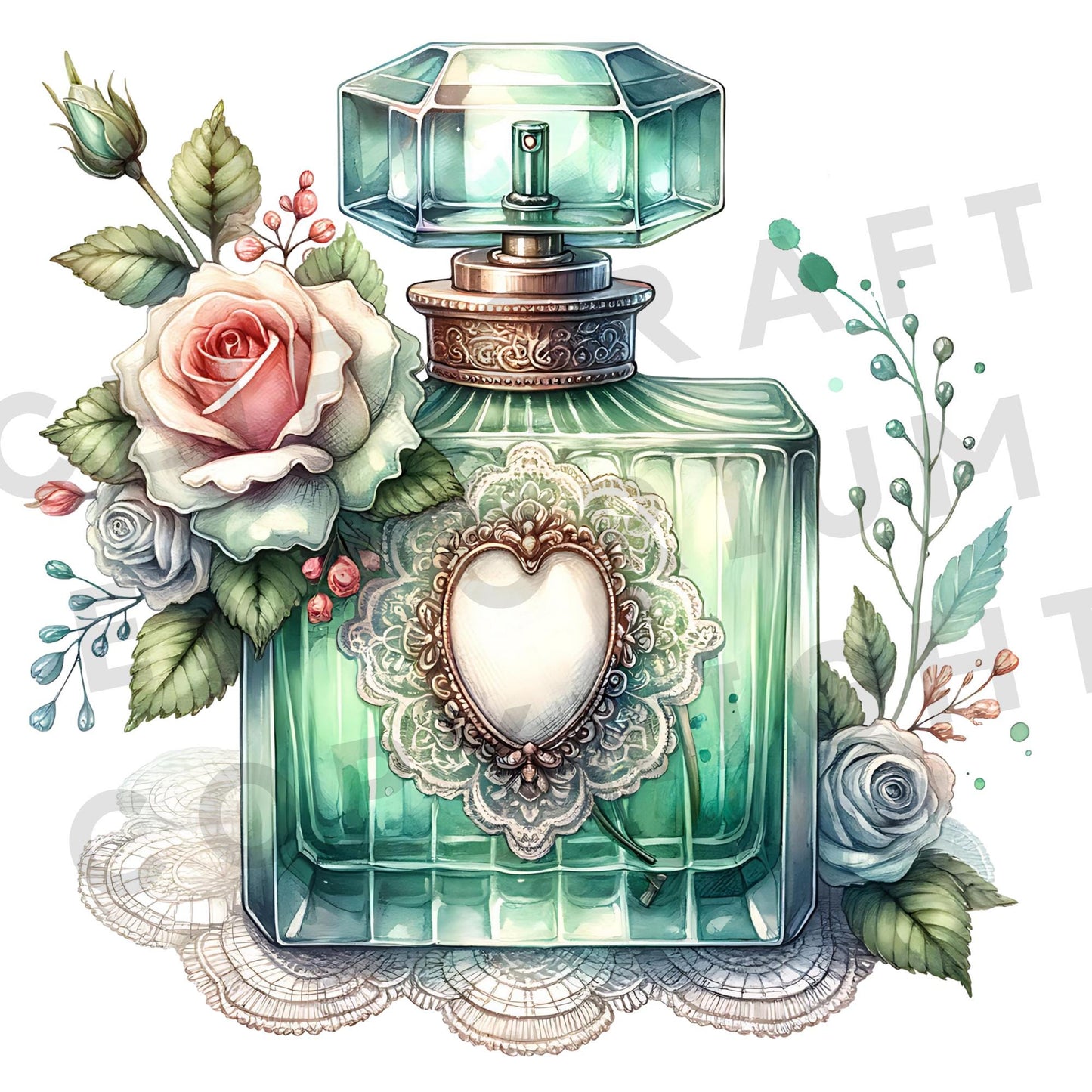 Antique Perfume Bottle Clipart Set