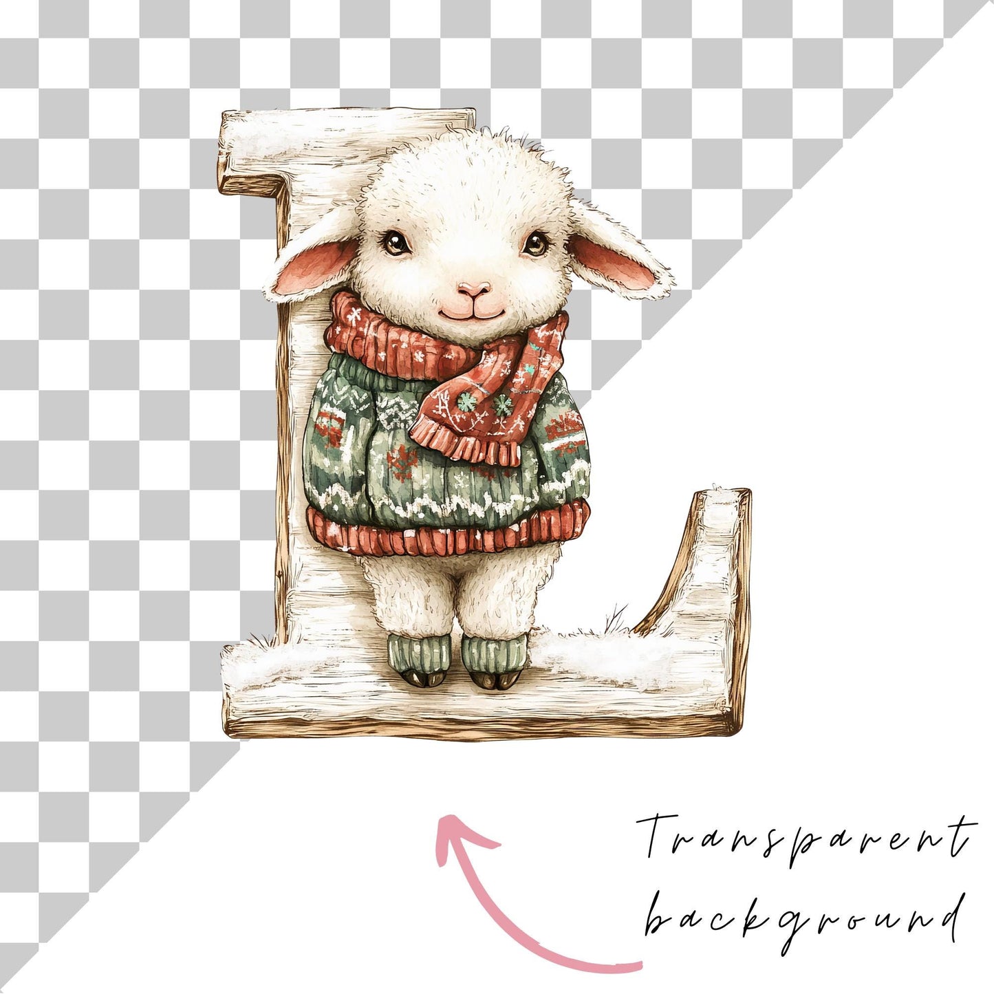 Clipart del alfabeto navideño