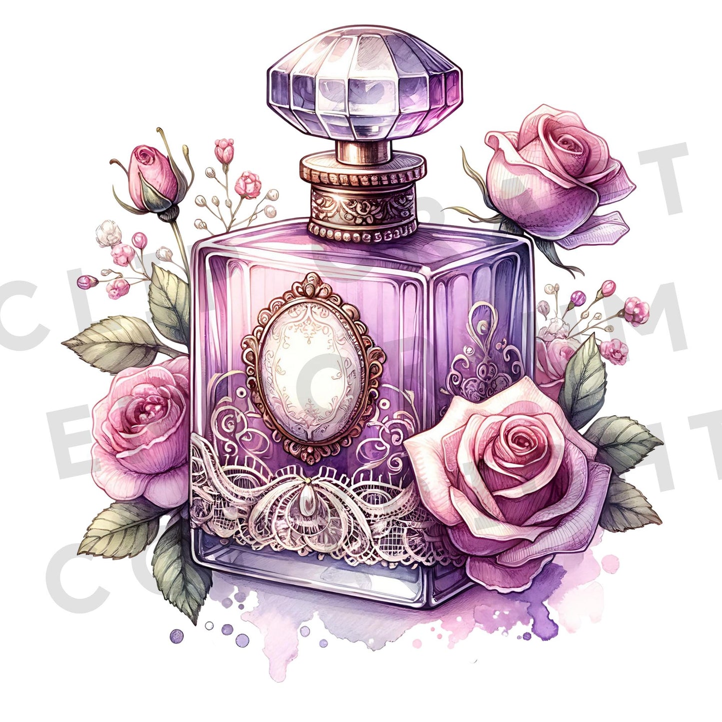 Antique Perfume Bottle Clipart Set