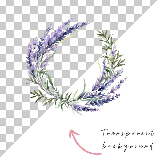 Lavender Wreath Clipart Single